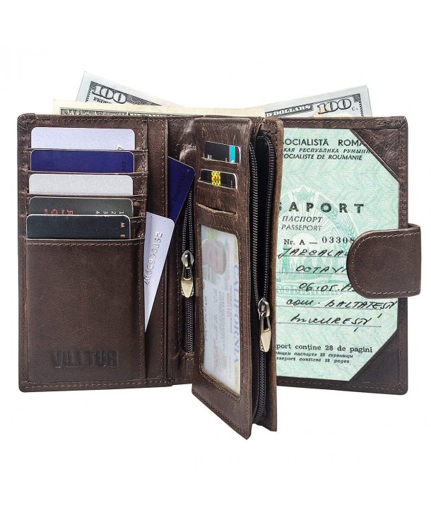Passport Wallet Men Blocking Vintage