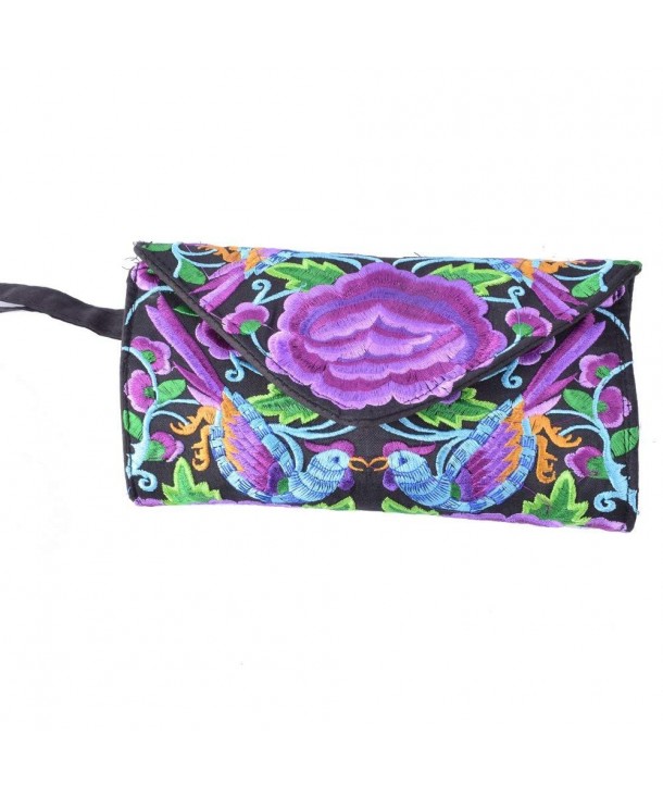 Clutch Embroidery Travel Canvas Wallet
