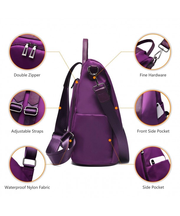 Women Backpack Purse Waterproof Nylon Schoolbags Anti-theft Rucksack ...