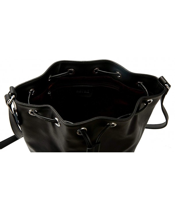 Buckets Handbags Drawstring Shoulder Designer - Black - CA12N5KKXX4