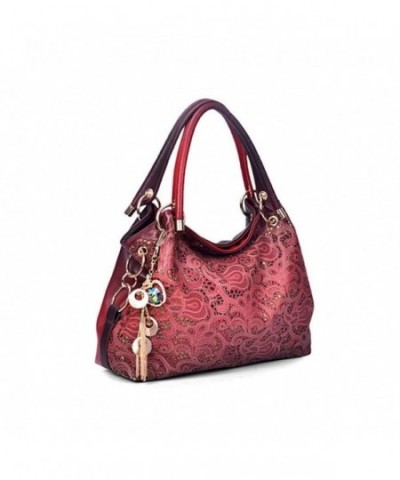 Ladies Leather Hobo Handbags Clearance Tote Bags Purses for Women - Red - CN12N1KMONS