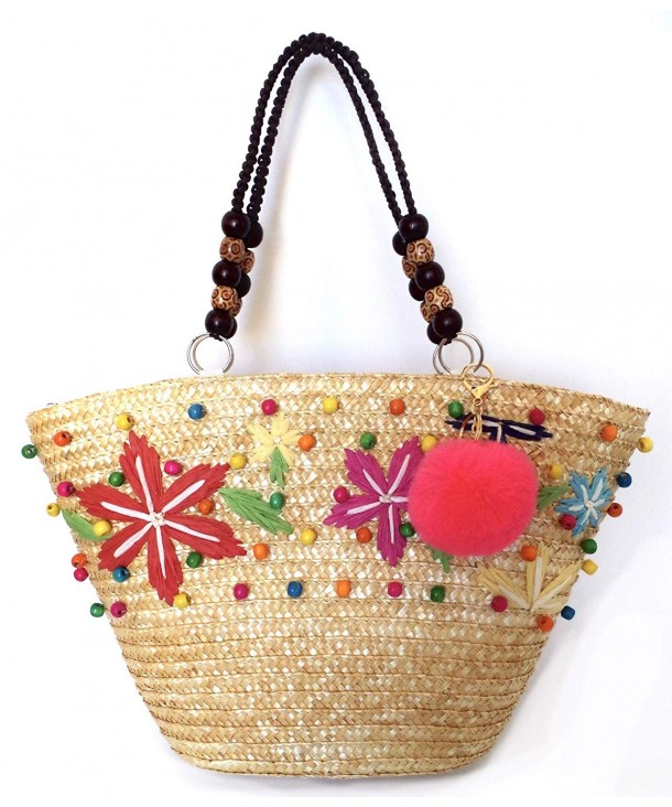 Straw Beach Tote Woven Shoulder